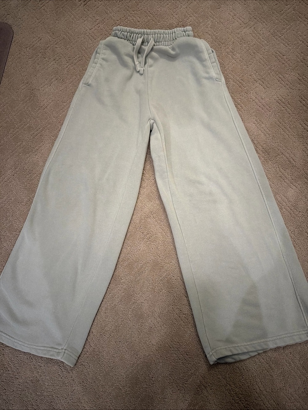Zara Kids Wide-Leg Sweatpants - Light Sage